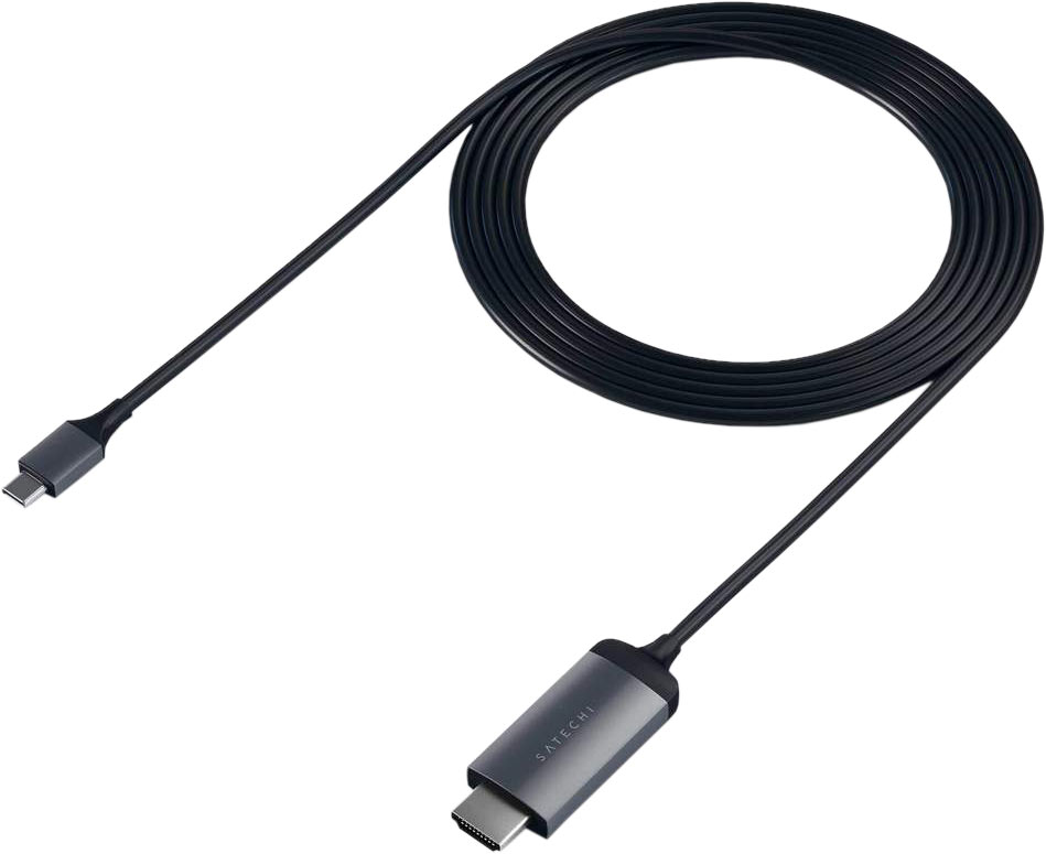 Кабель Satechi USB-C - HDMI 4K, 1.8 м серый космос ST-CHDMIM - фото 1