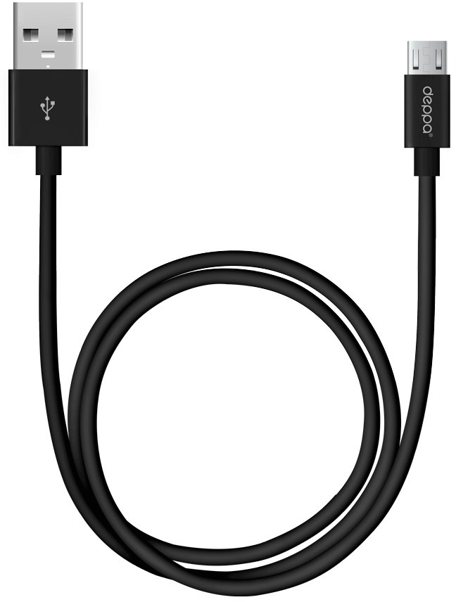 Кабель Deppa USB - micro USB черный 72103 - фото 1