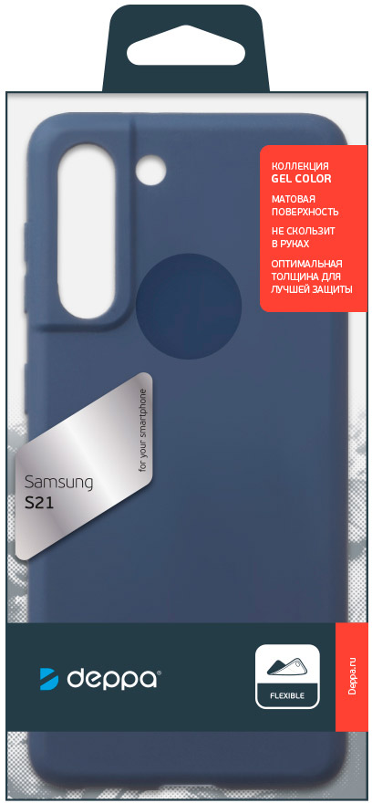 Чехол Deppa Gel Color для Galaxy S21 синий 870006 - фото 2