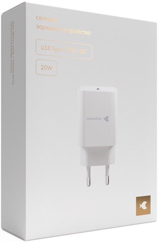 Сетевое зарядное устройство moonfish USB-C, PD, 20 Вт белый MF-WCH-004White - фото 2