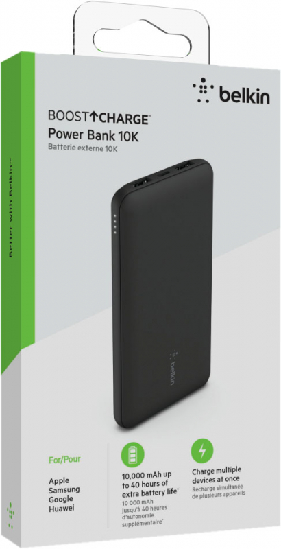 Внешний аккумулятор Belkin Внешний аккумулятор Belkin + кабель USB-A - USB-C, 10000 mAh черный фото 3