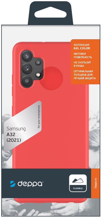 Чехол Deppa Gel Color для Galaxy A32 красный 870089 - фото 4
