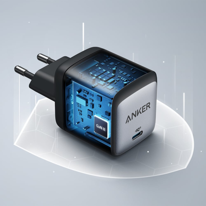 Сетевое зарядное устройство Anker PowerPort Nano II USB-C, GaN, 65 Вт черный ANK-A2663G11-BK - фото 3