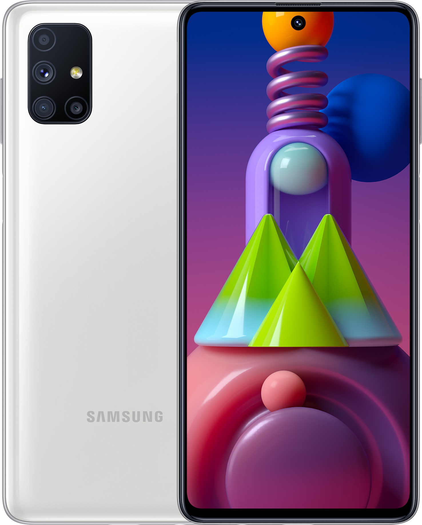 Смартфон Samsung Galaxy M51 128 ГБ белый купить на фирменном сайте  galaxystore в Москве, цены на мобильный телефон Смартфон Samsung Galaxy M51  128 ГБ белый