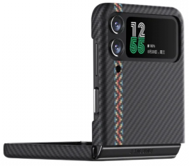 Чехол Pitaka Чехол Pitaka Fusion Weaving MagEZ Case 3 для Galaxy Z Flip4, кевлар красный+черный фото 3