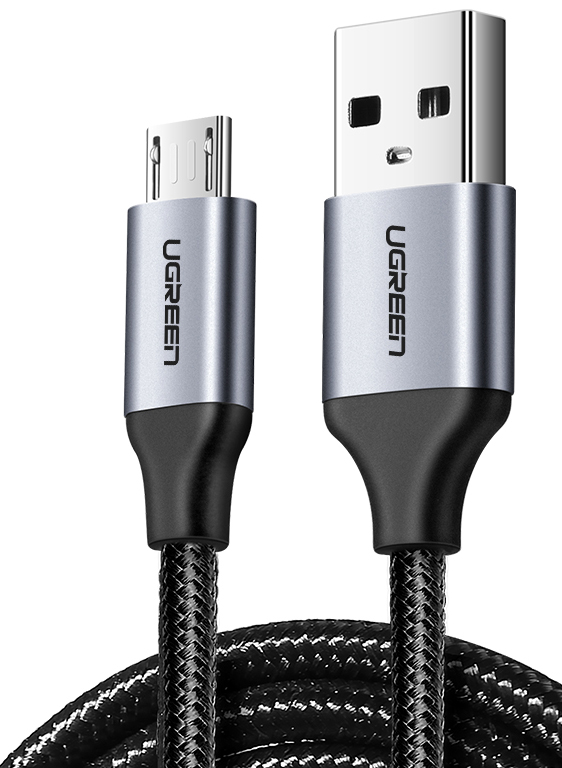 Кабель UGREEN US290 USB-A - MicroUSB, 1м серо-черный 60146_UGREEN, цвет черно-серый - фото 1