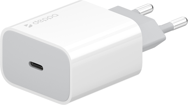 Сетевое зарядное устройство Deppa USB Type-C, Power Delivery, 20Вт белый
