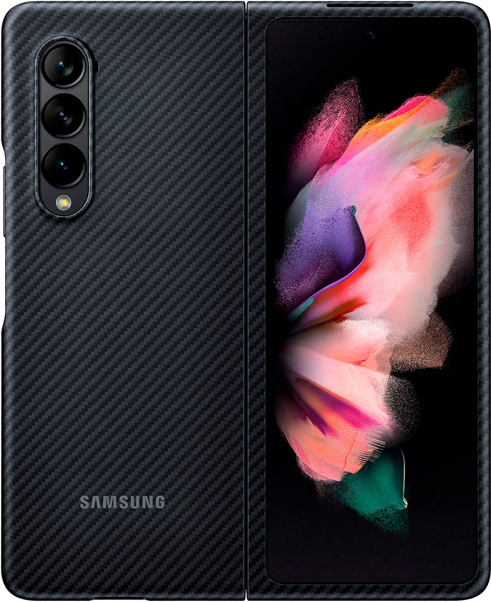 Чехол Samsung Aramid Cover для Galaxy Z Fold3 черный купить на фирменном  сайте galaxystore в Москве, цены на Чехол Samsung Aramid Cover для Galaxy Z  Fold3 черный