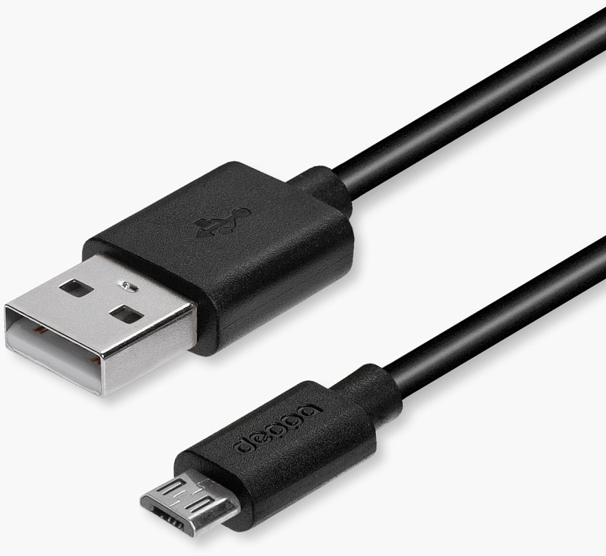 Кабель Deppa USB - micro USB черный фото 2