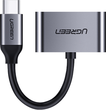 Адаптер UGREEN USB-C Hub + USB-C + 3.5mm серый 50596_
