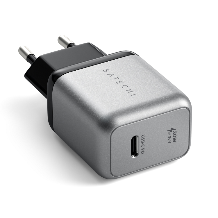 Сетевое зарядное устройство Satechi USB-C, 30 Вт серый космос ST-UC30WCM-EU, цвет серебристый - фото 2