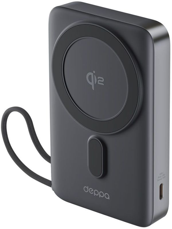 

Внешний аккумулятор Deppa NRG MagSafe Qi2 10000 mAh серый, NRG MagSafe Qi2 10000 mAh серый