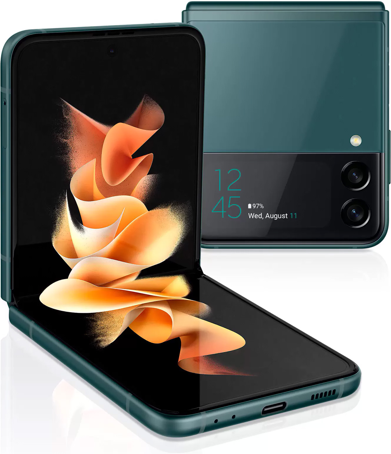 Смартфон Samsung Galaxy Z Flip3 256 ГБ зеленый (SM-F711BZGFCAU)