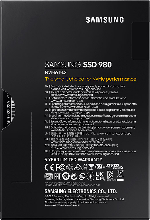 SSD-накопитель Samsung 980 NVMe M.2 500 ГБ MZ-V8V500BW - фото 6