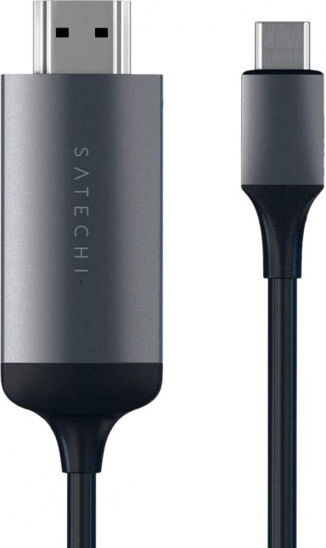 Кабель Satechi USB-C - HDMI 4K, 1.8 м серый космос ST-CHDMIM - фото 2