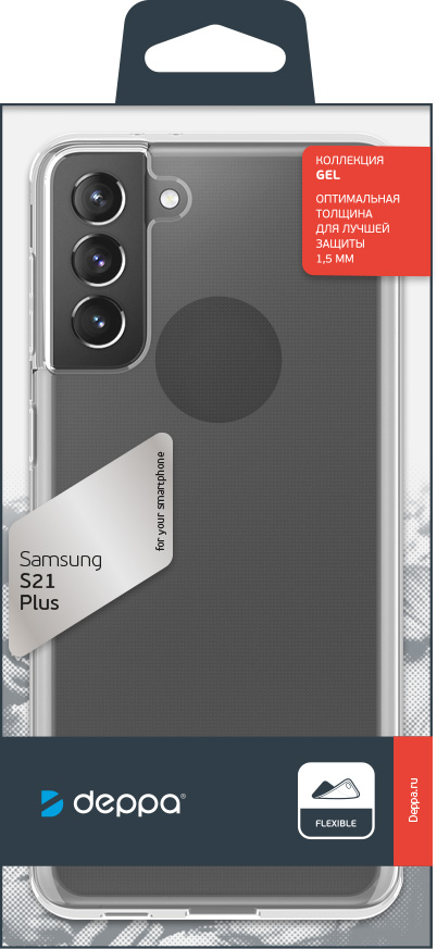 Чехол Deppa Gel для Galaxy S21+ прозрачный 870001 Gel для Galaxy S21+ прозрачный - фото 6