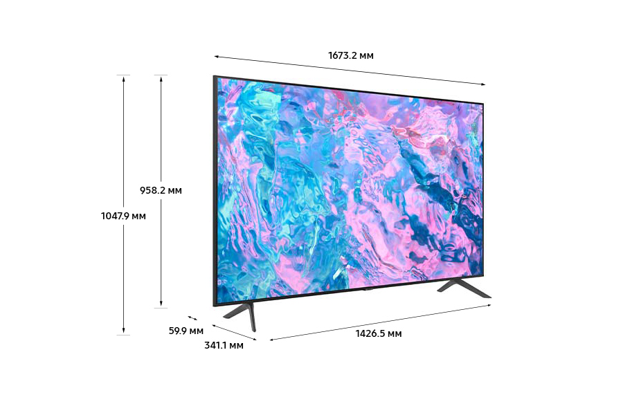 Телевизор Samsung Телевизор Samsung 75&quot; Crystal UHD 4K CU7100 черный фото 5