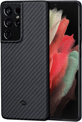 Чехол Pitaka MagEZ Case для Galaxy S21 Ultra черно-серый KS2101U, цвет черный - фото 1