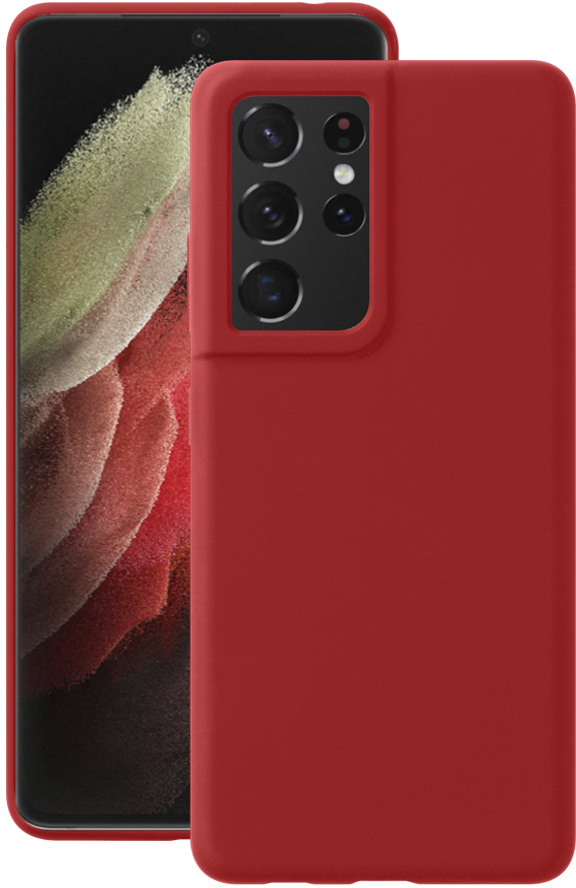 Чехол Deppa Liquid Silicone Pro для Galaxy S21 Ultra красный