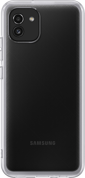Чехол Samsung Soft Clear Cover для Galaxy A03 прозрачный EF-QA035TTEGRU - фото 1