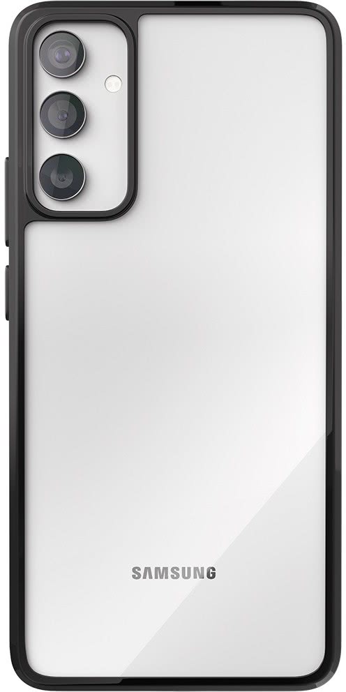 Чехол VLP Silicone Case для Galaxy A54, пластик прозрачный с черным бампером
