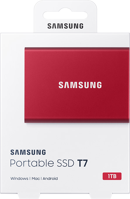 Внешний накопитель Samsung SSD USB 3.2 T7 1 ТБ красный MU-PC1T0R/WW MU-PC1T0R/WW - фото 8