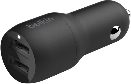 Автомобильное зарядное устройство Belkin 2 x USB-A, 12Вт x 2, кабель Lightning 1 м черный CCD001bt1MBK - фото 2