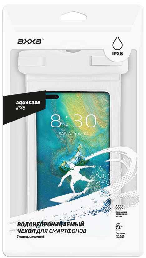 Чехол Axxa Чехол Axxa Aquacase IPX8, 7,2&quot; белый фото 3