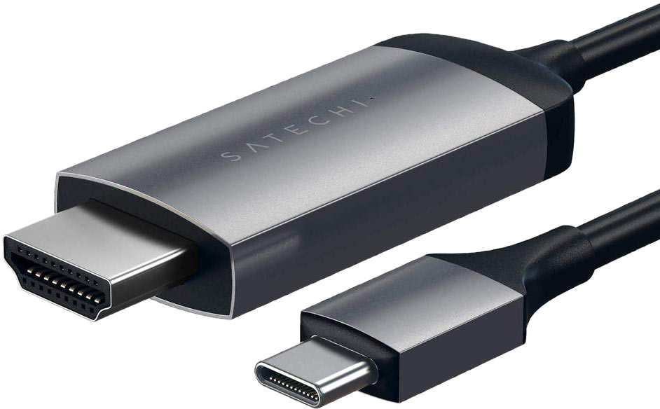 Кабель Satechi USB-C - HDMI 4K, 1.8 м серый космос ST-CHDMIM - фото 3