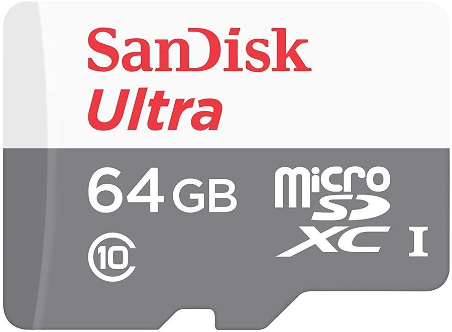 Карта памяти Sandisk Ultra microSDXC, 100 МБ/с, 64 ГБ серый SDSQUNR-064G-GN3MN Ultra microSDXC, 100 МБ/с, 64 ГБ серый - фото 1