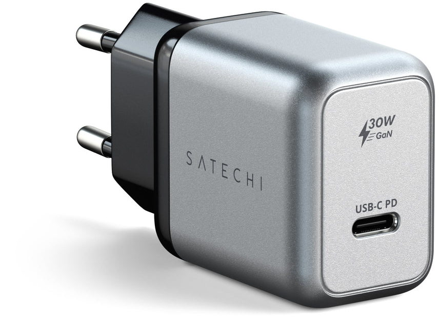 Сетевое зарядное устройство Satechi USB-C, 30 Вт серый космос ST-UC30WCM-EU, цвет серебристый - фото 1