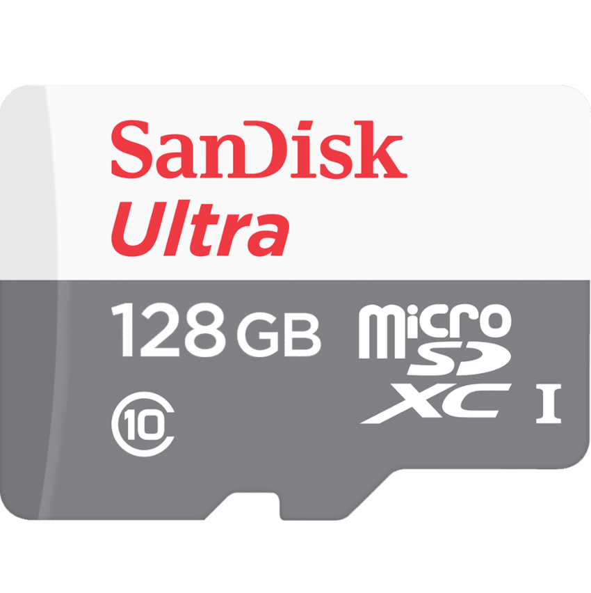 Карта памяти Sandisk Ultra Android microSDHC Class 10 128 ГБ + SD адаптер серый, белый