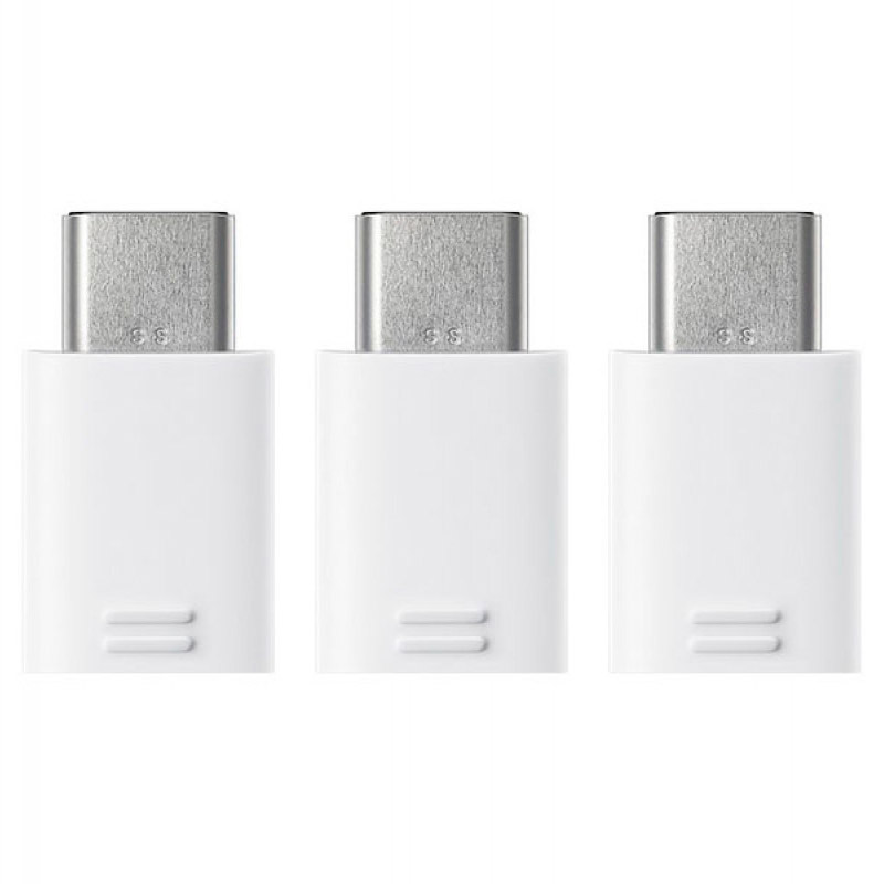 Переходник Samsung microUSB - USB Type-C, 3 шт. белый EE-GN930KWRGRU - фото 1