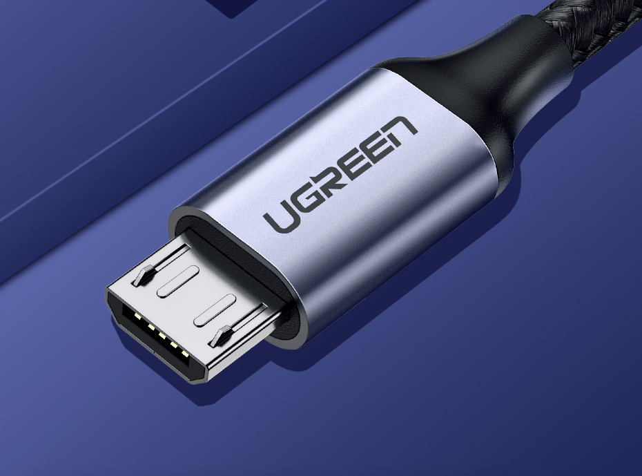 Кабель UGREEN US290 USB-A - MicroUSB, 1м серо-черный 60146_UGREEN, цвет черно-серый - фото 3
