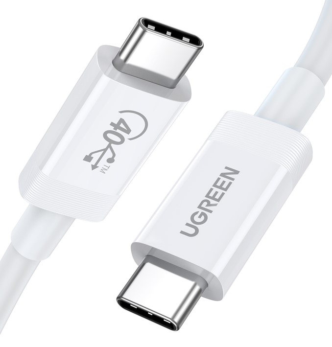 Кабель UGREEN USB-C - USB-C, 80 см, белый белый