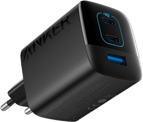 Сетевое зарядное устройство Anker 336 2xUSB-C+USB-A, GaN, 67 Вт черный