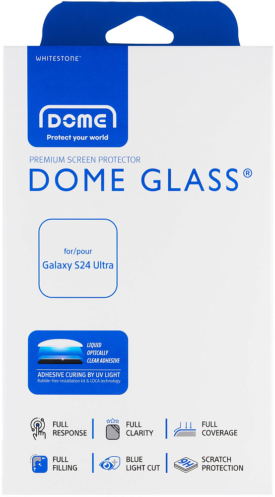 Защитное стекло Whitestone Dome Glass для Galaxy S24 Ultra (без УФ-лампы) прозрачный фото 4