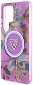 Чехол Guess Glitter Flowers Triangle MagSafe для Galaxy S25 Ultra фиолетовый