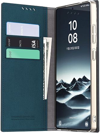 Чехол Araree Mustang Diary для Galaxy для Galaxy S25 Ultra кожа синий