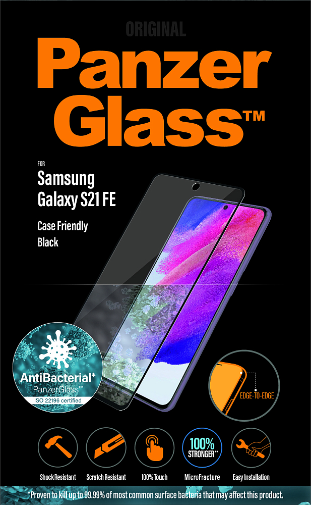 Защитное стекло PanzerGlass для Samsung Galaxy S21 FE Case Friendly AB Black 7275 - фото 1