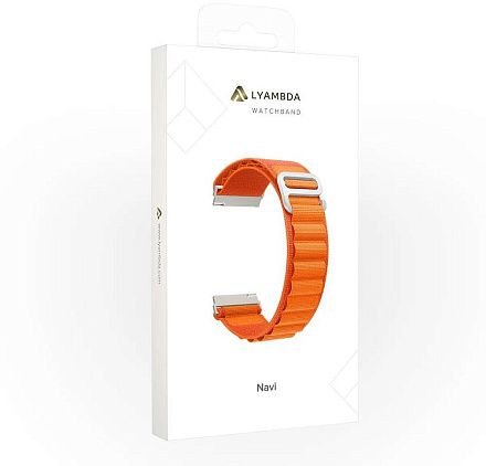 Ремешок LYAMBDA Navi для часов 20 мм оранжевый Фото 2