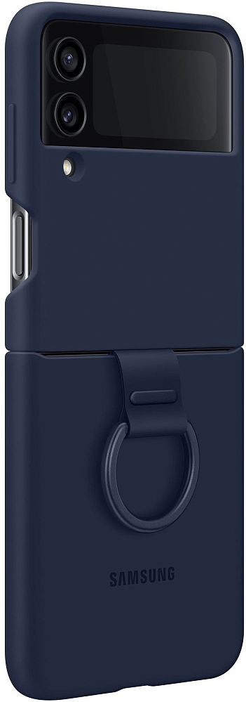 Чехол Samsung Silicone Cover with Ring для Z Flip4 темно-синий EF-PF721TNEGRU - фото 4