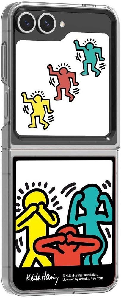 Панель для чехла Samsung Панель для чехла Samsung Flipsuit Z Flip6 Haainc Keith Haring Photo желтый