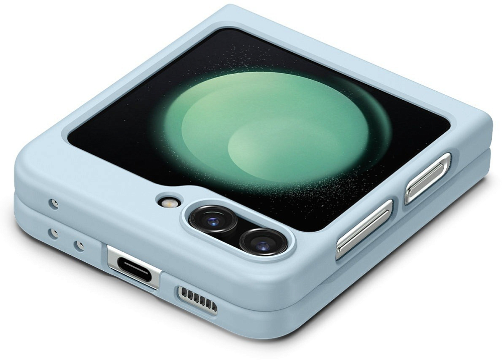 Чехол Spigen Air Skin для Galaxy Z Flip5, полиуретан голубой ACS06233 - фото 7