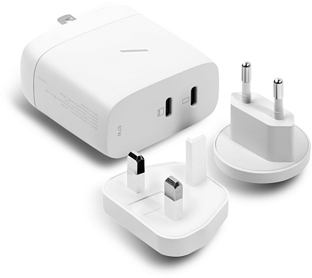 Сетевое зарядное устройство Native Union Fast GaN Charger 2USB-C, PD, 67 Вт белый