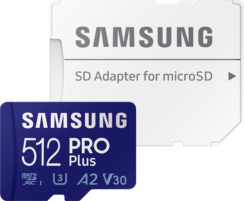 Карта памяти Samsung MicroSDXC PRO Plus 512 ГБ MB-MD512KA/APC, цвет синий MB-MD512KA/APC - фото 1