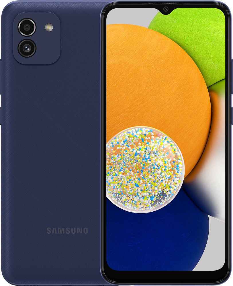Смартфон Samsung Galaxy A03 32 Гб Синий (SM-A035FZBDGLB) SM-A035FZBDGLB Galaxy A03 32 Гб Синий (SM-A035FZBDGLB) - фото 1