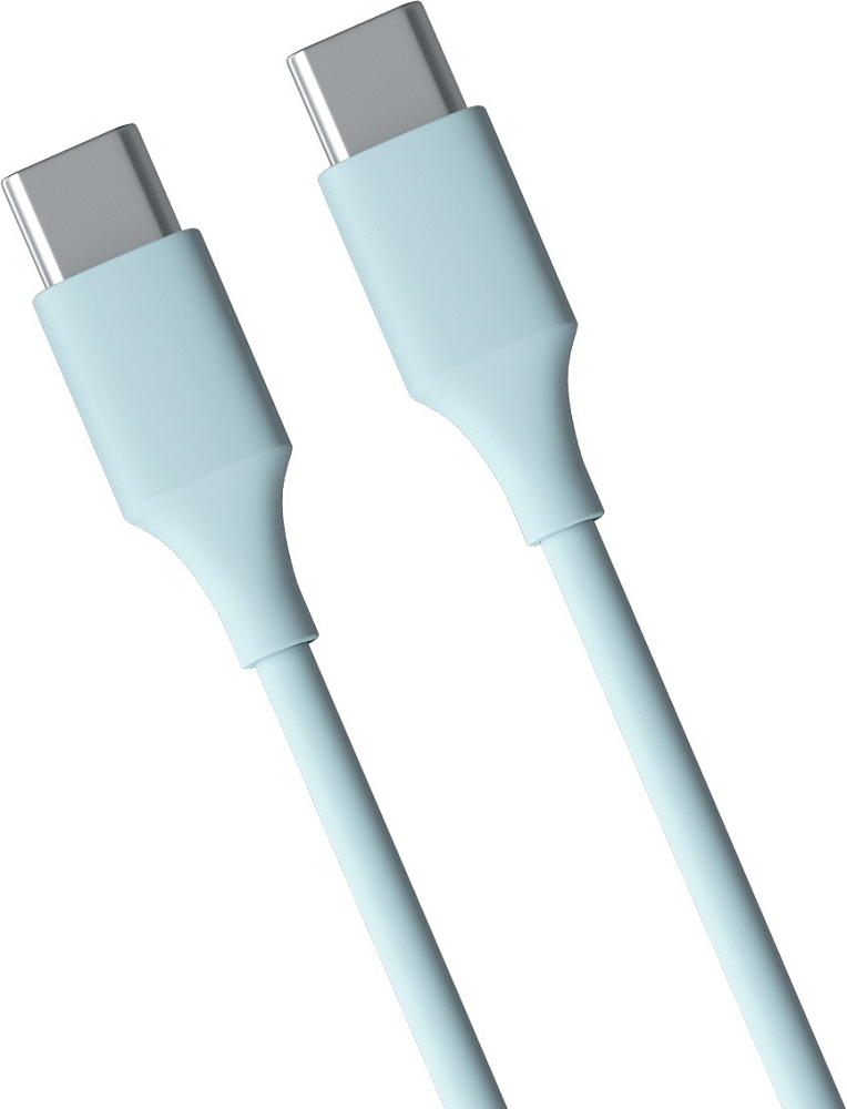 Кабель moonfish USB‑C - USB‑C 1 м, силикон голубой MNF35688 - фото 2