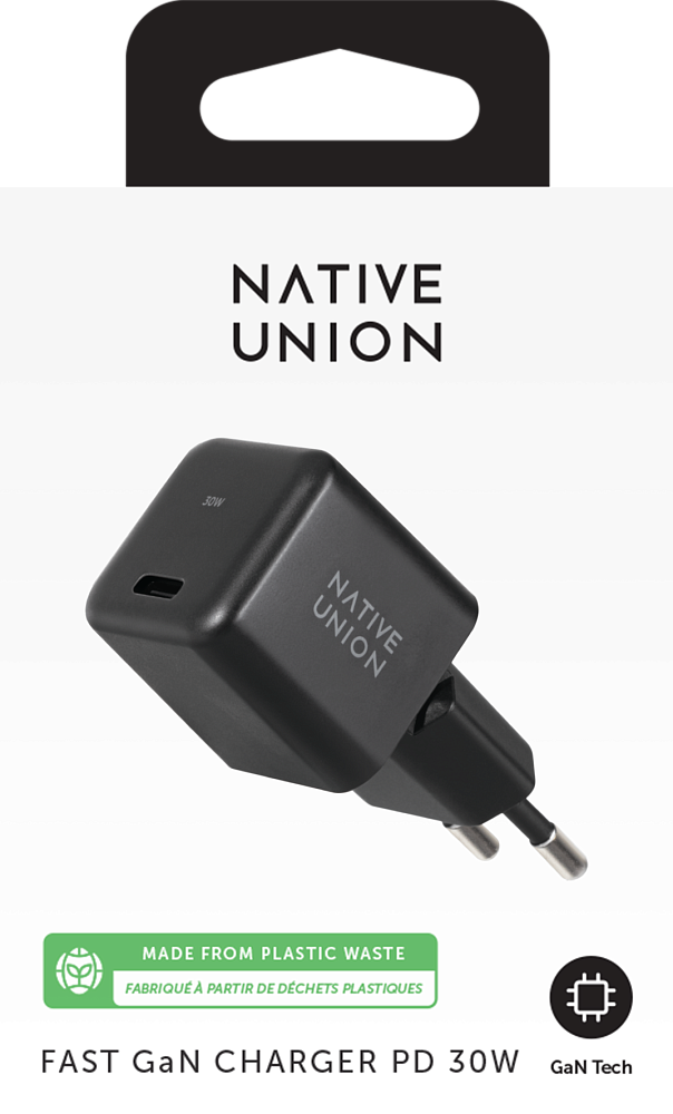 Сетевое зарядное устройство Native Union Сетевое зарядное устройство Native Union Fast GaN Charger USB-C, PD, 30Вт черный фото 4