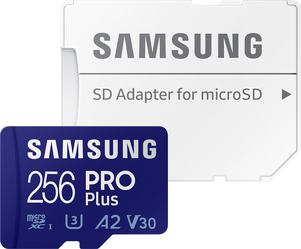 Карта памяти Samsung MicroSDXC PRO Plus 256 ГБ MB-MD256KA/KR, цвет синий MB-MD256KA/KR - фото 1